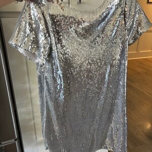 Vici Silver Sequin Dress